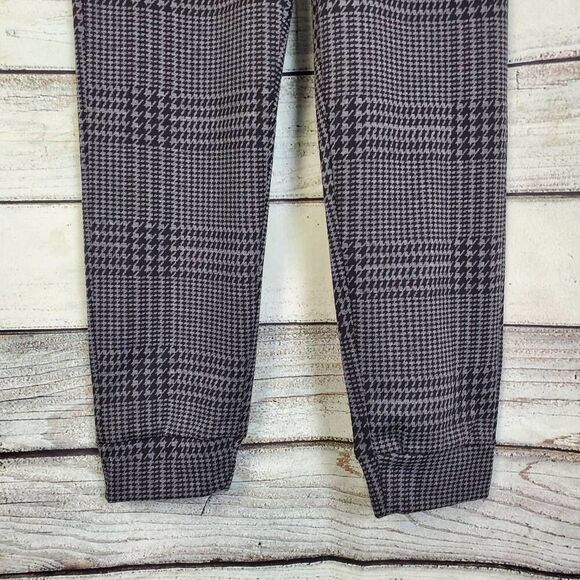 Lark + Grey Women’s Pull-On Pants Large Black White Houndstooth Stretch Ankle Tr - Picture 2 of 7